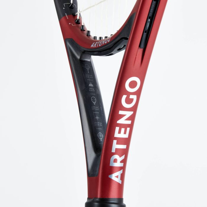 RAQUETE DE TÉNIS ADULTO - ARTENGO SOFTFEEL 107 PRETO VERMELHO