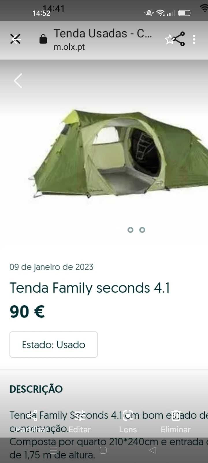 Tenda campismo usad