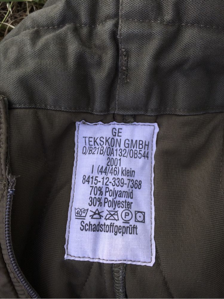 Ocieplacz spodni wojskowych Bundeswehr. GE Tekson Gmbh