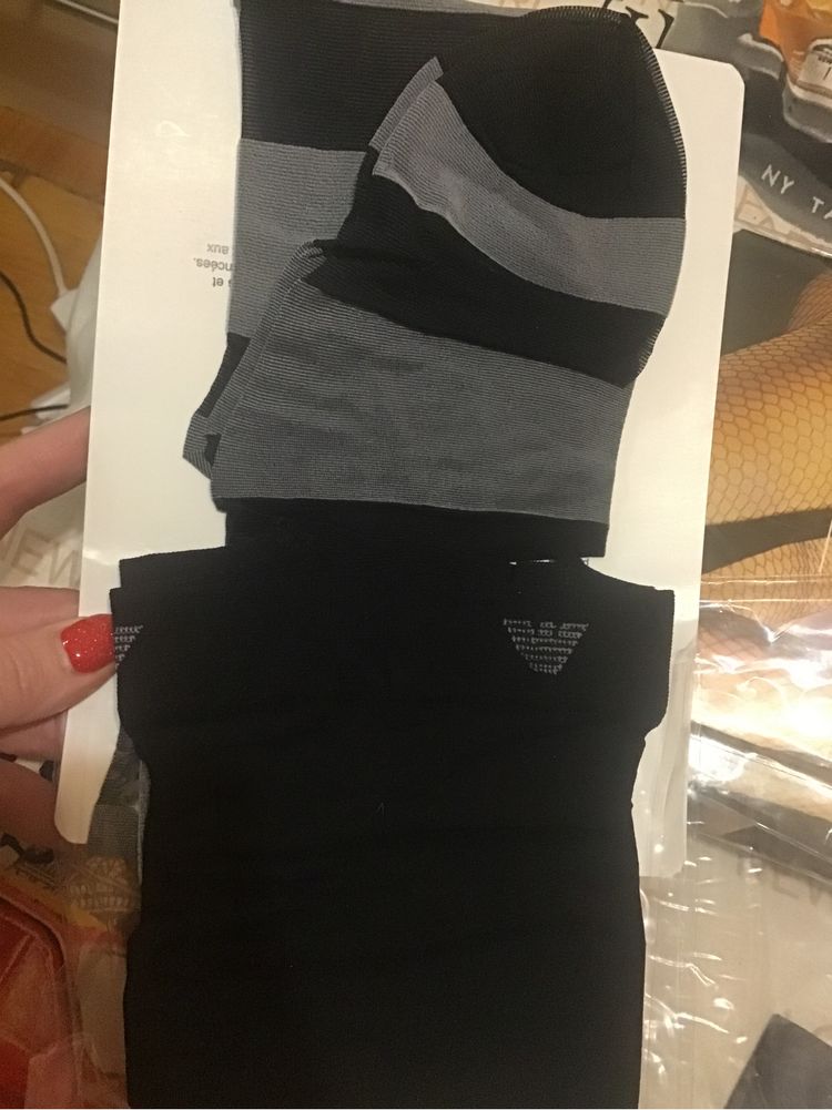 Колготи колготки полоска чорні сірі emporio armani