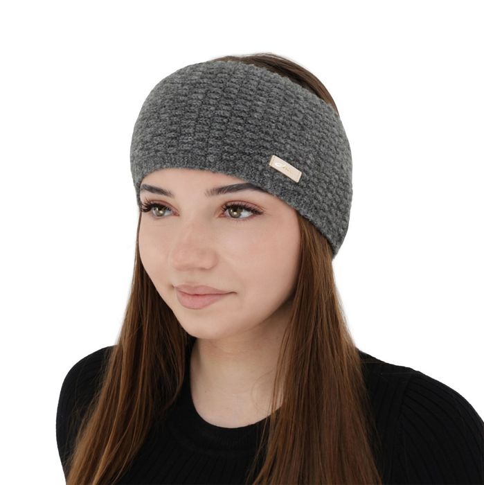 Opaska zimowa damska, szara, Layla