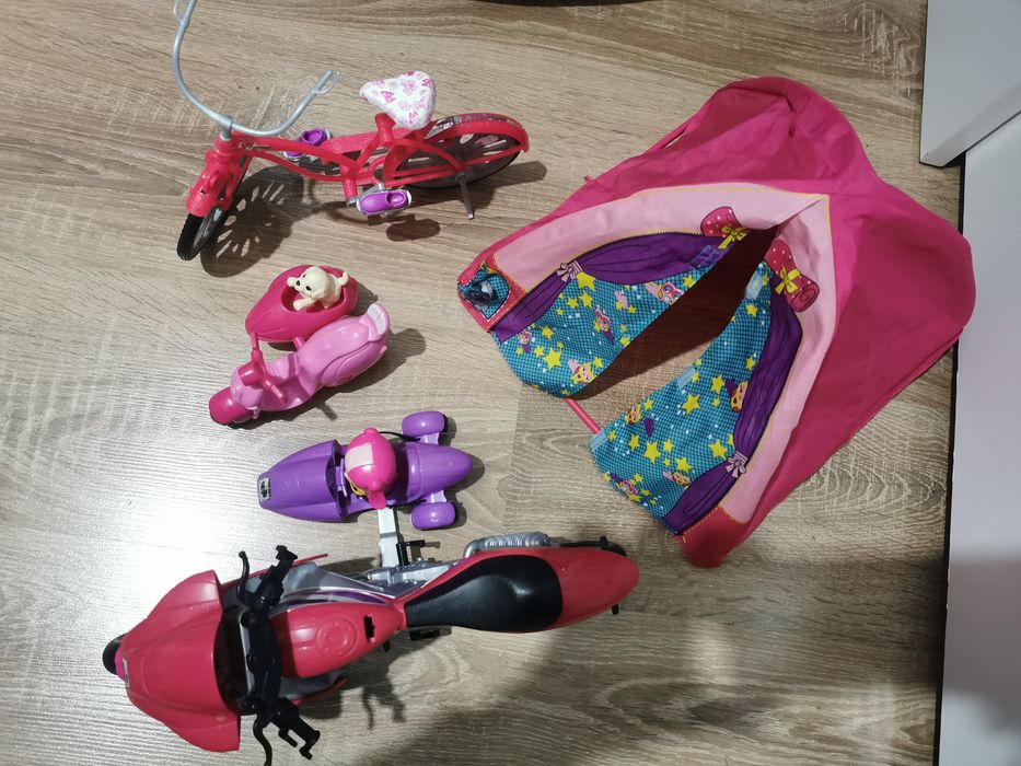 Barbie namiot rower motor lalki