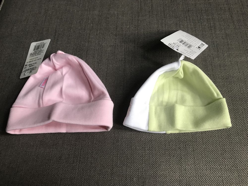 Czapka niemowlęca smerfetka 32-34 cm komplet 2 sztuki bawełna nowe