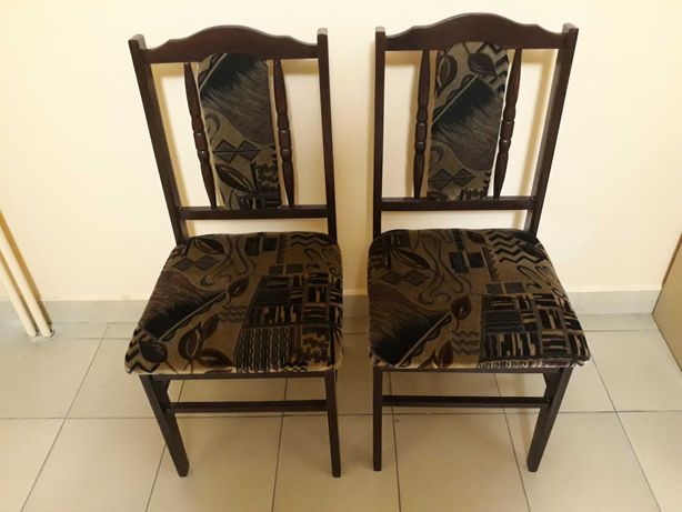 Krzesła tapicerowane z oparciem w ładnym stanie 2 sztuki Kraków