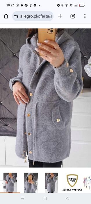 Kurtka z Alpaki z kapturem uniwersalna