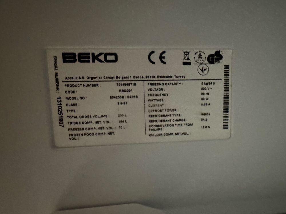 Lodówka do zabudowy BEKO RBI 2301