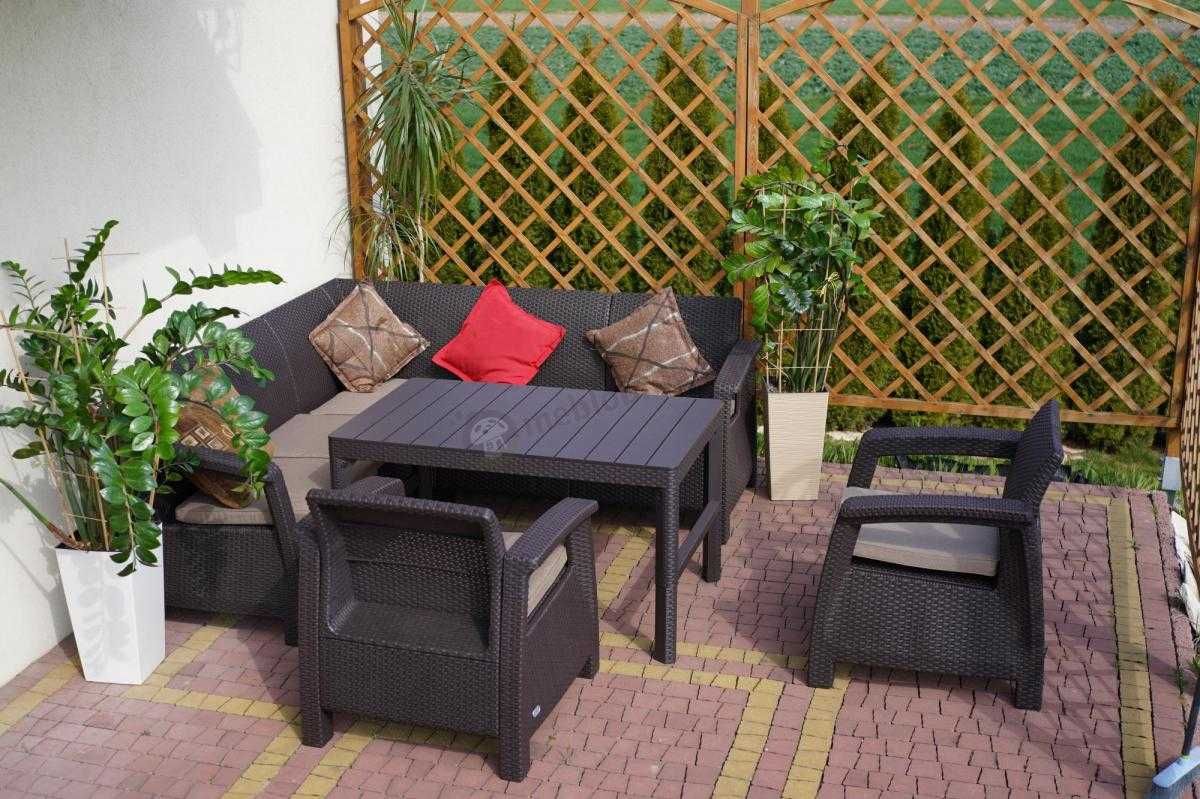 Набір садових меблів Corfu Relax Set Duo Lyon коричневий