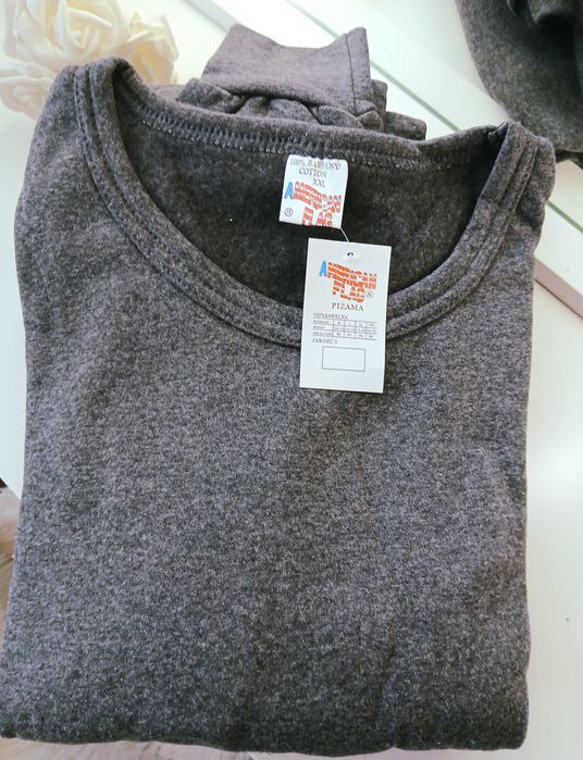 Piżama męska grafitowa komplet XXL