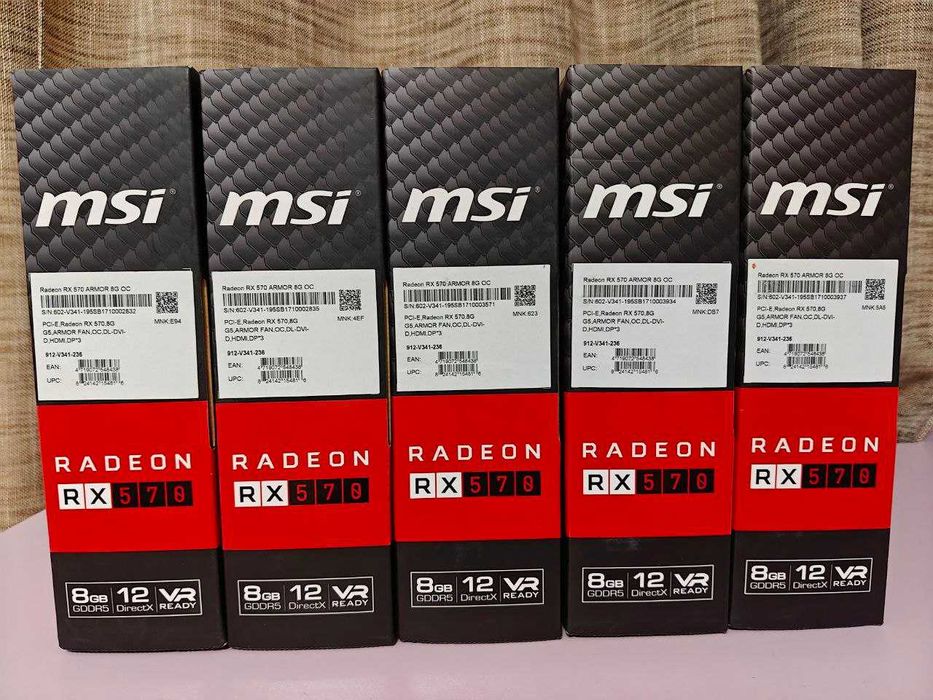 Видеокарта MSI Radeon RX 570 ARMOR OC , 8Gb