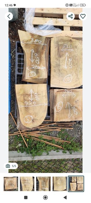 Monolity dębowe 8 cm