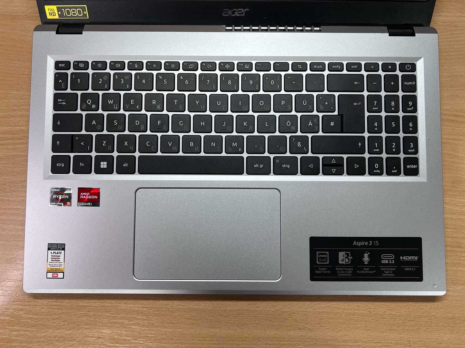 Acer Aspire 3 A315-24P 15.6"IPS FHD Ryzen 5 7520U 16/512Gb Radeon 610M