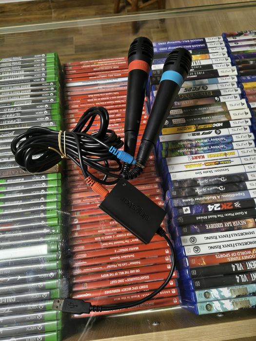 2x przewodowe mikrofony Singstar PS2, PS3
