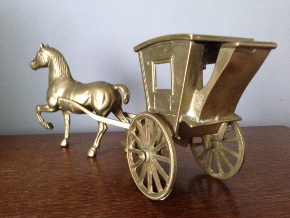 Mosiądz kareta z koniem