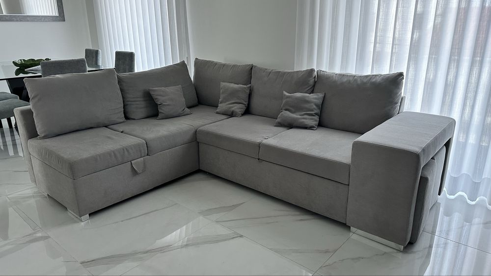 Sofá cinzento - 2 anos de uso, ótimo estado!