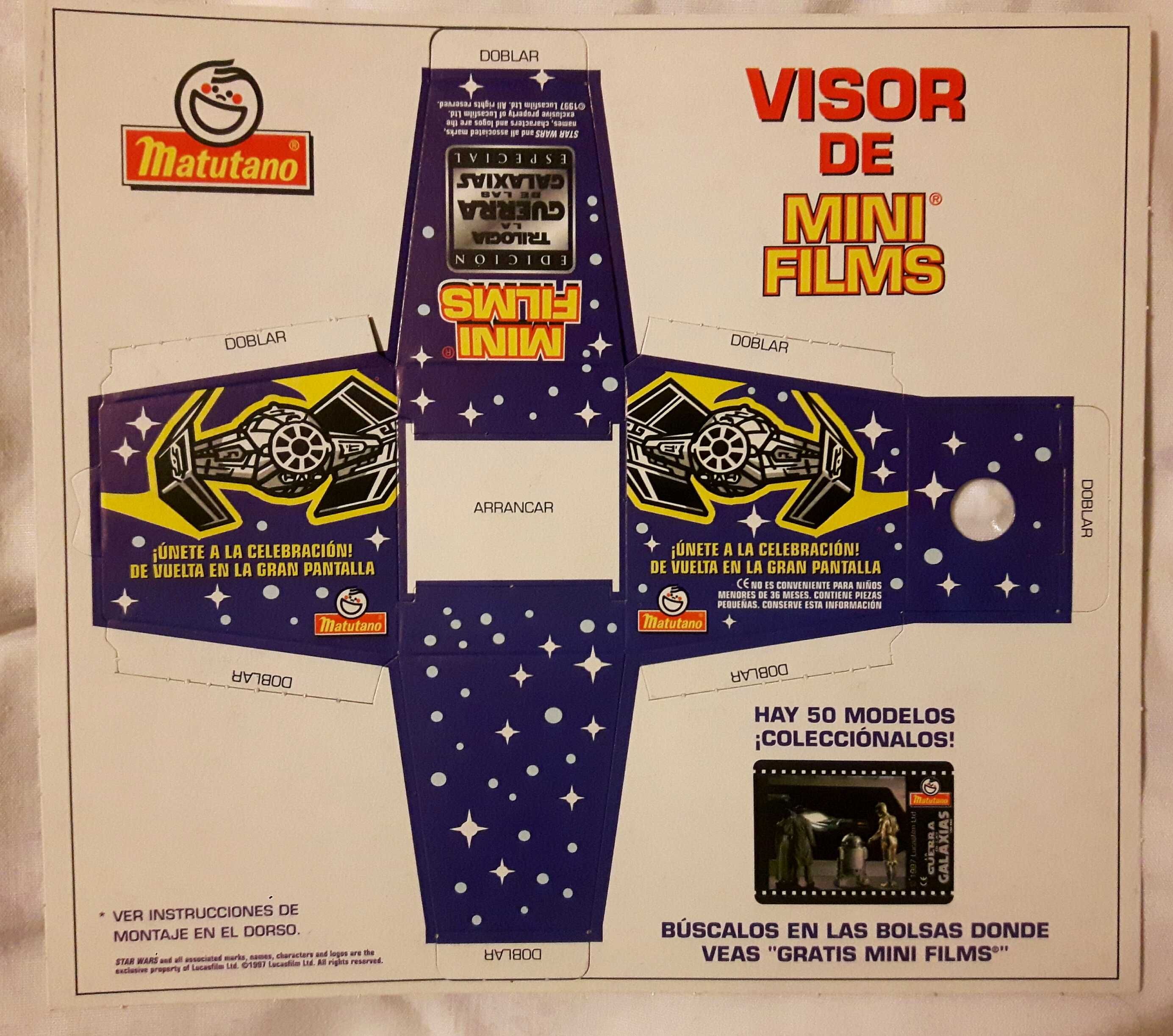 Visor de mini filmes Star Wars da Matutano dos anos 90 - Raro