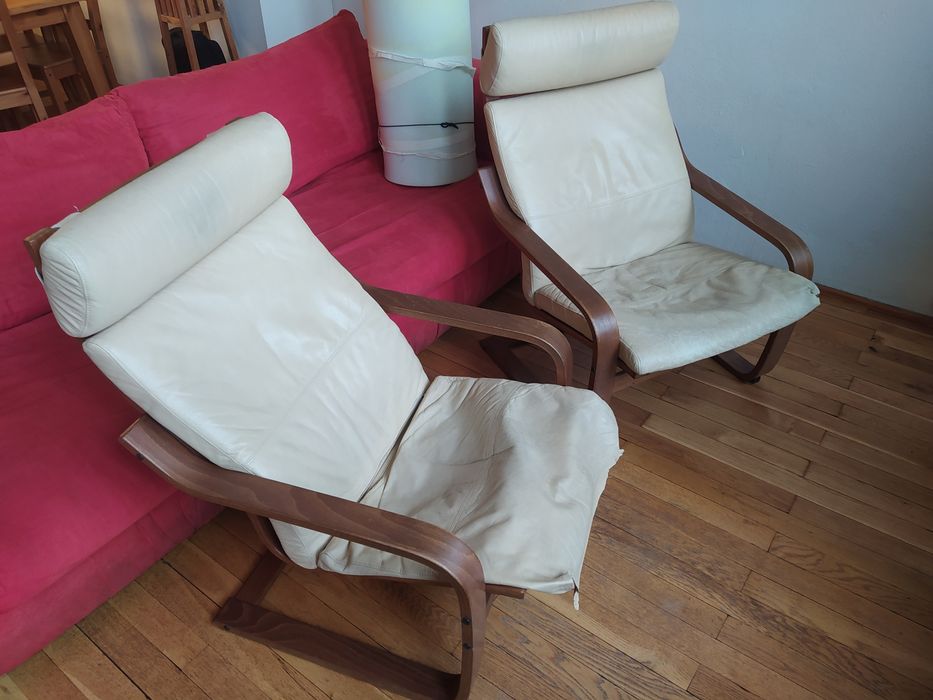 Fotele poang IKEA skóra i opcja sofa kanapa czerwona