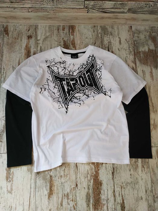 Продам лонгслів Tapout white web sk8 Y2K