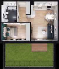 2-pokojowe mieszkanie 47,5m2 z tarasem + ogródek 40m2 + projekt gratis