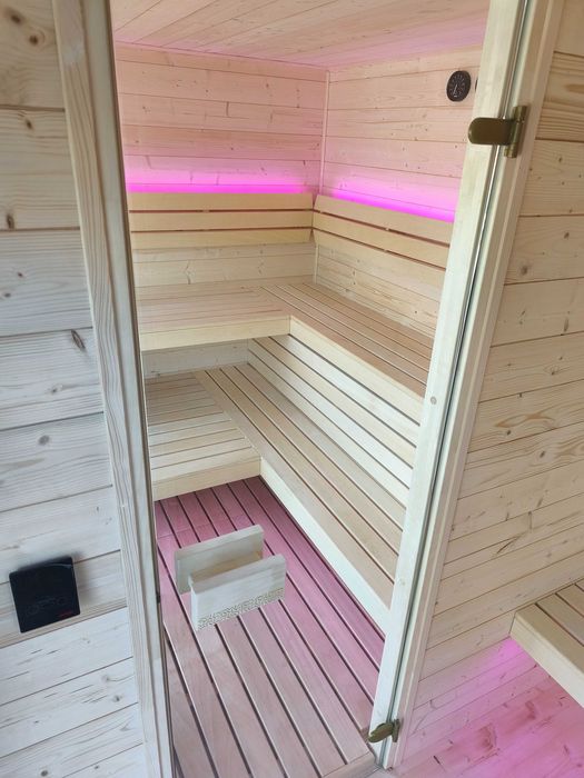 Sauna z przedsionkiem 6-osobowa, piec 9kW, sterowanie WIFI, PREMIUM