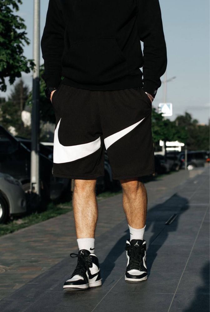 Шорти Nike Big Swoosh чорні/ білі/ хакі/ шорти найк біг свуш чоловічі