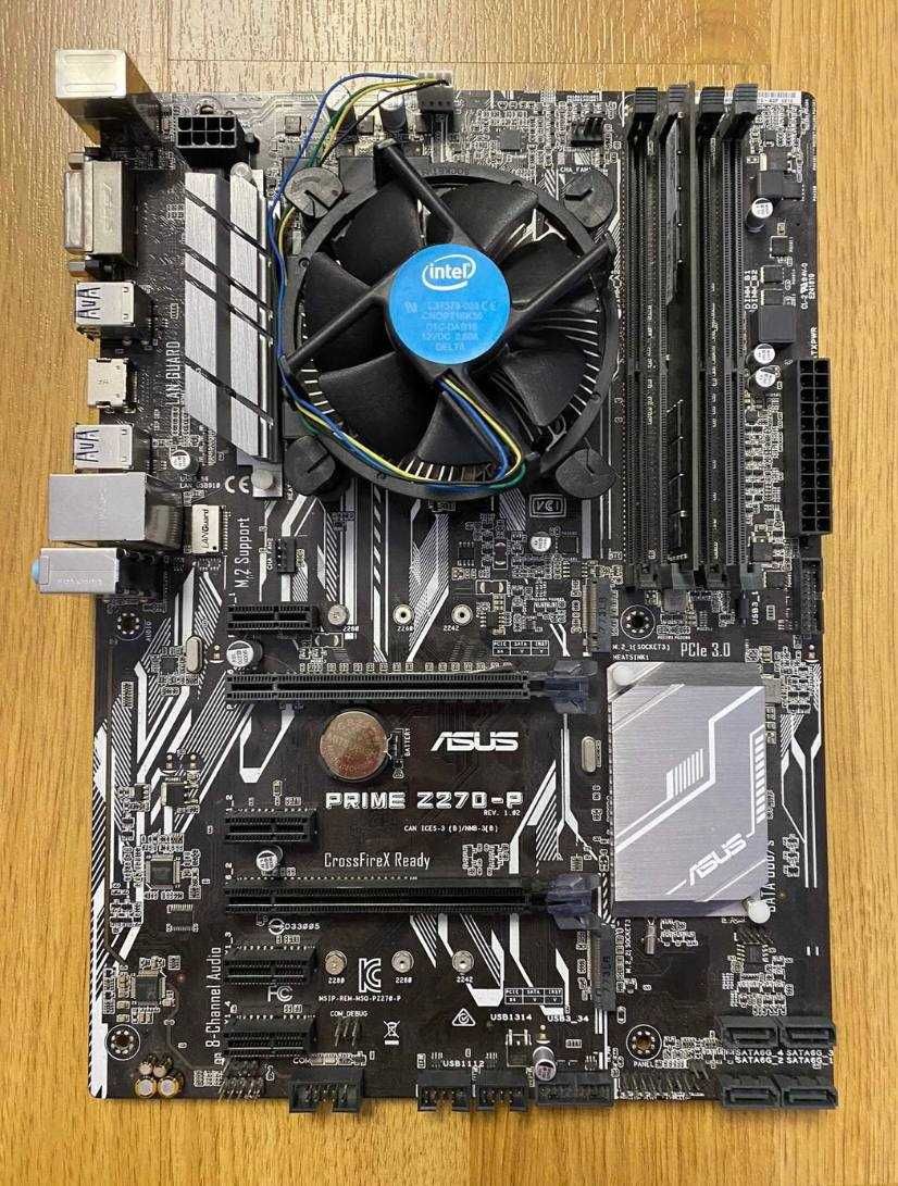 Продам материнскую плату asus z270-p (процессор+оперативная память)