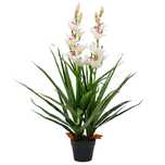 Sztuczny storczyk cymbidium z doniczką, 100 cm, zielony