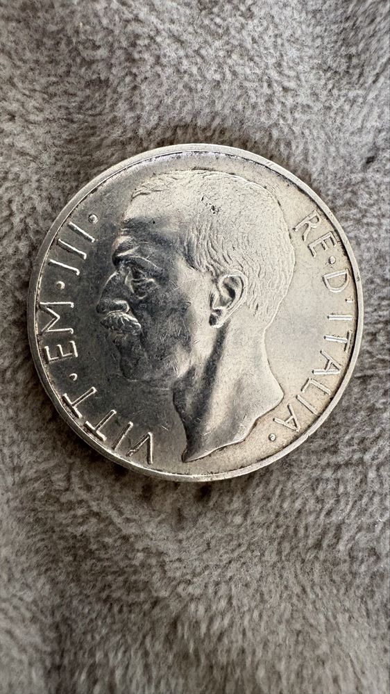 Moneta Włoska 10 Lirów 1928 Vittorio Emanuele III – srebro