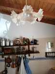 Lindo candeeiro em vidro antigo.
