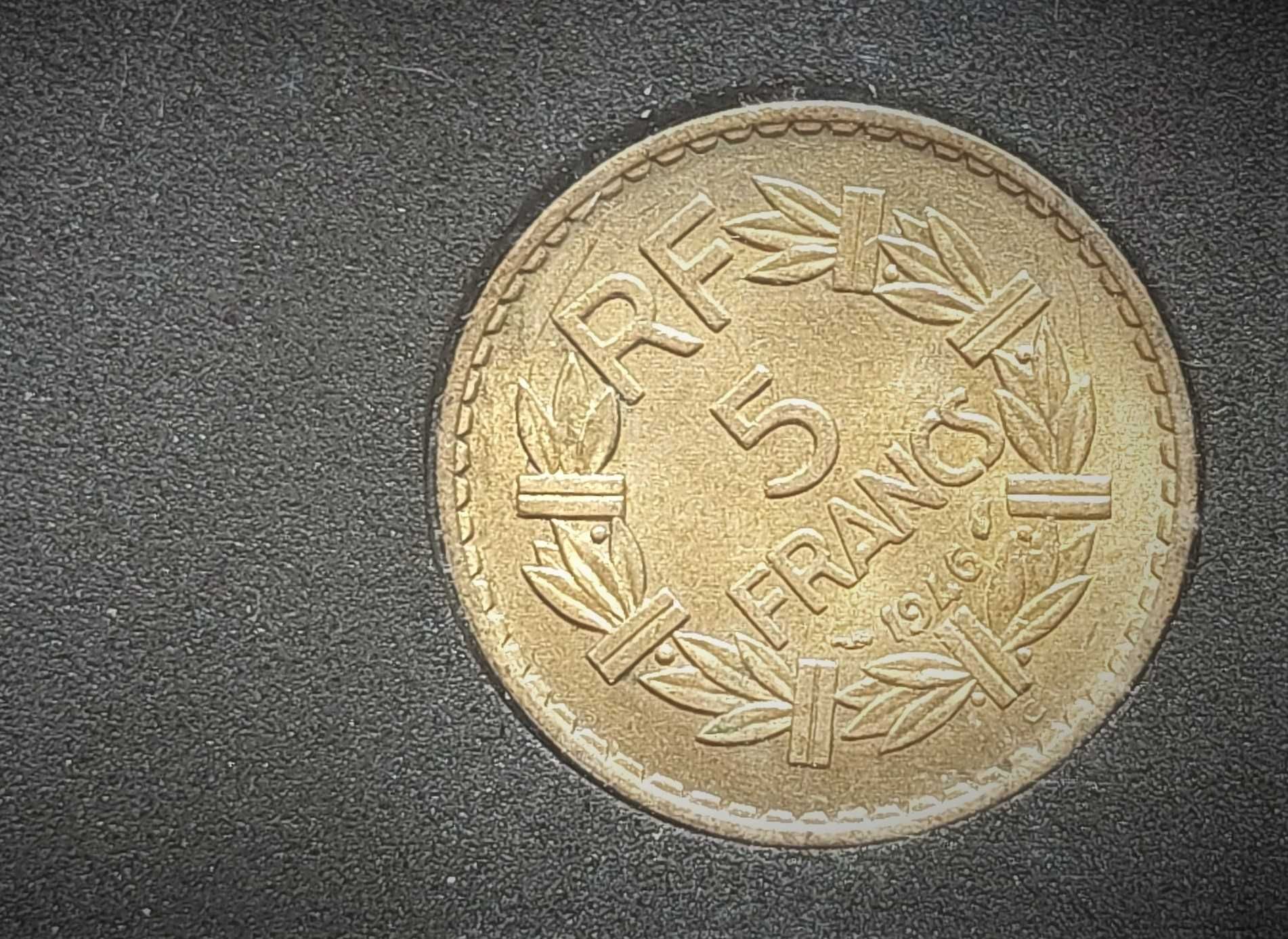 5 francs 1946 C - UNC - ESCASSA -  Brilho original