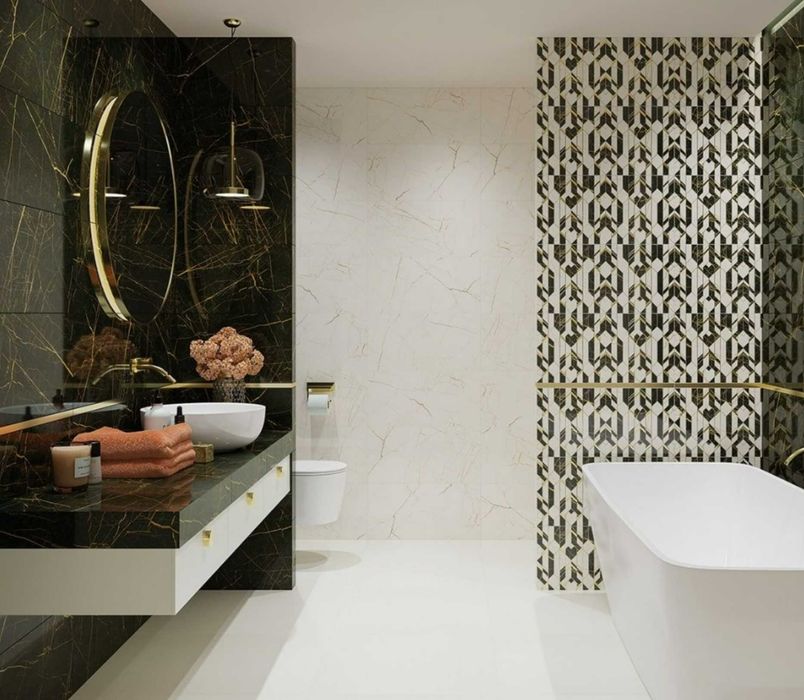 Płytki Glazura FANCY BLACK 30x60 Ścienne Ceramika Paradyż