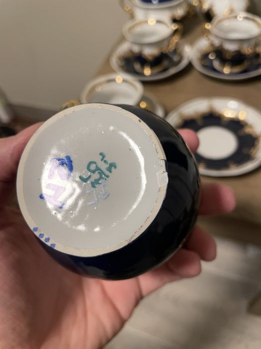 Чайний сервіз барановка синій бутон