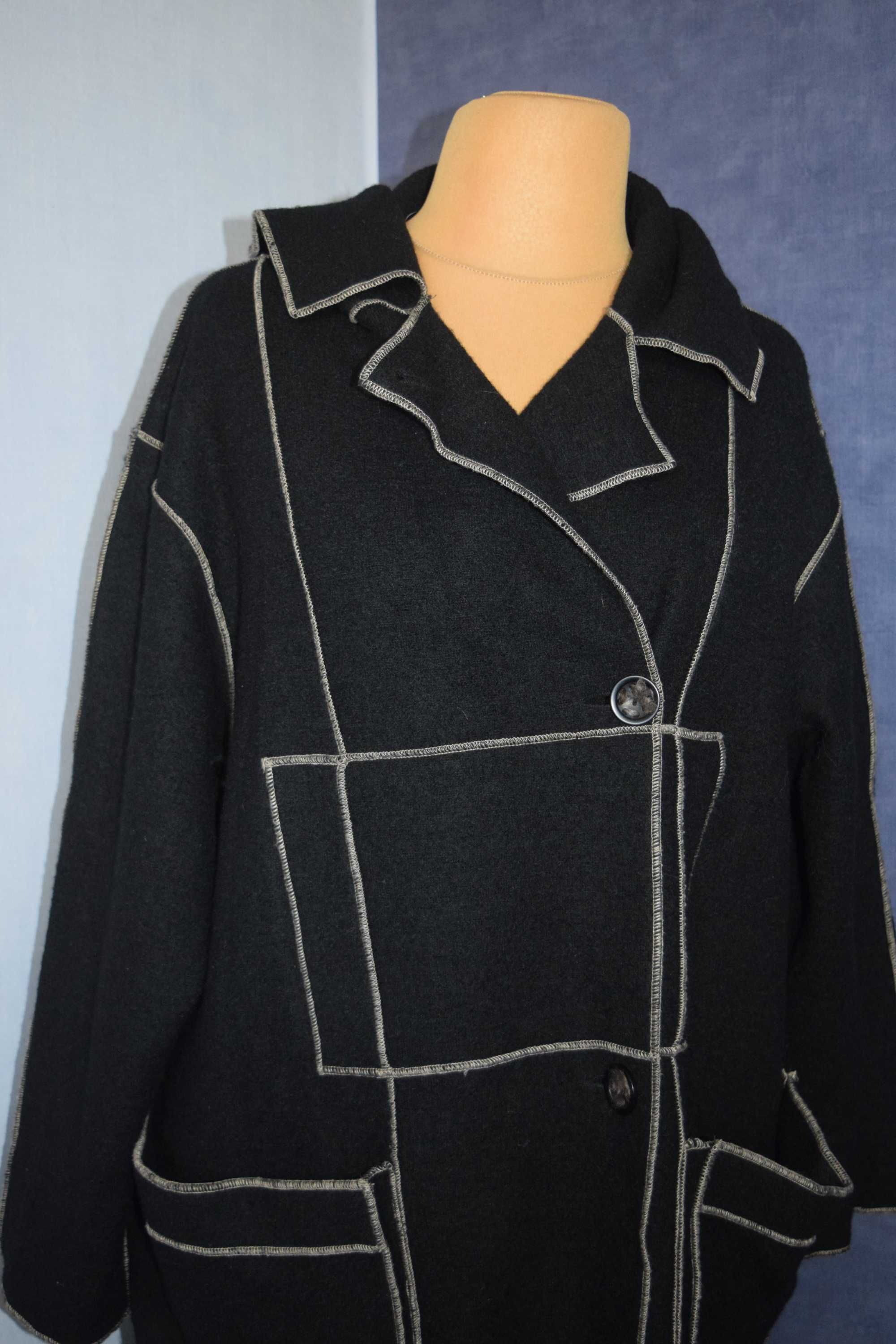 La Femme Oryginalny płaszcz wełniany długi z kapturem_48