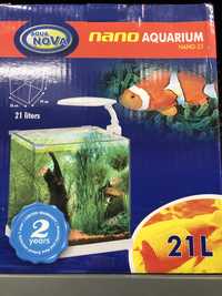 Nano akwarium 21 L zestaw białe 26x29x31 cm aqua nova zooanimals