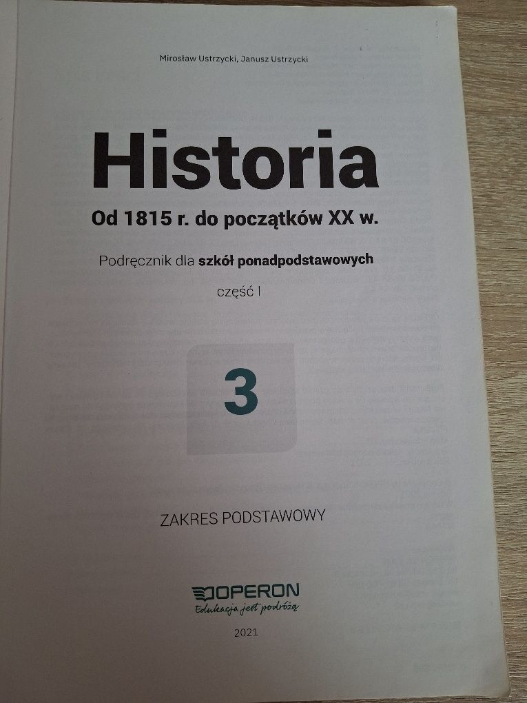 Podręcznik używany  historia 3 cz.1  zakres podstawowy Operon