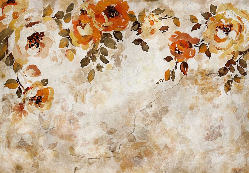 Fototapeta Kwiaty Beż Sepia Jesień Polska 3D Twój Rozmiar + KLEJ