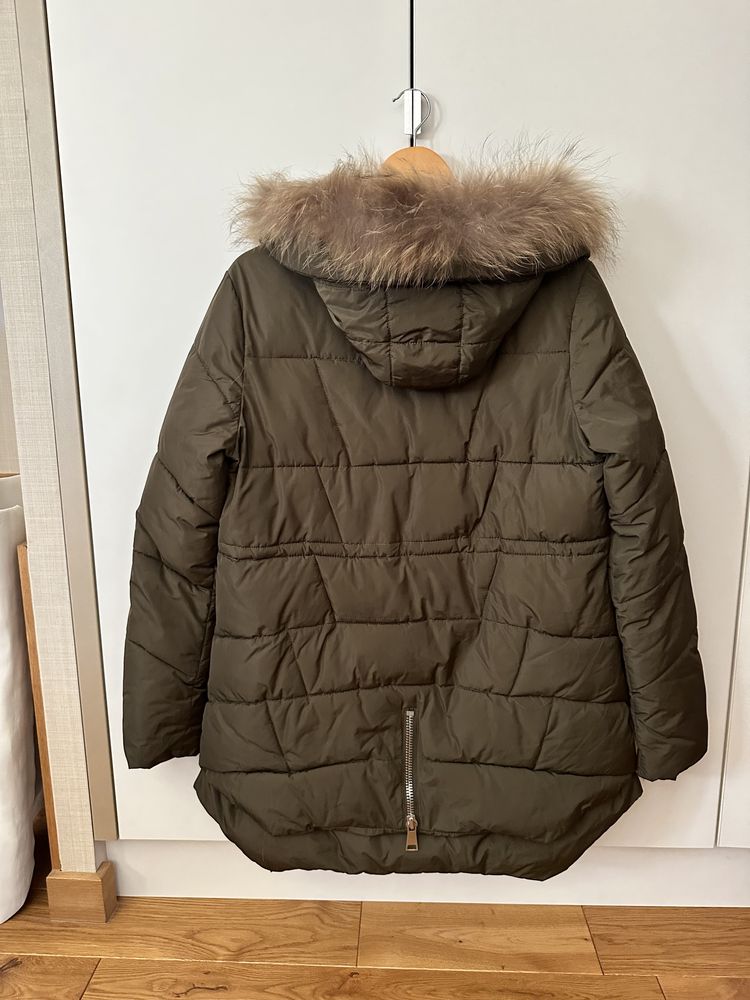 Khaki kurtka zimowa damska ciepla XL