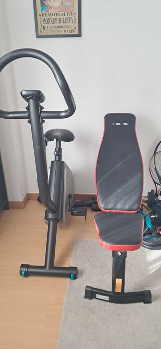Bicicleta estatica + banco musculação