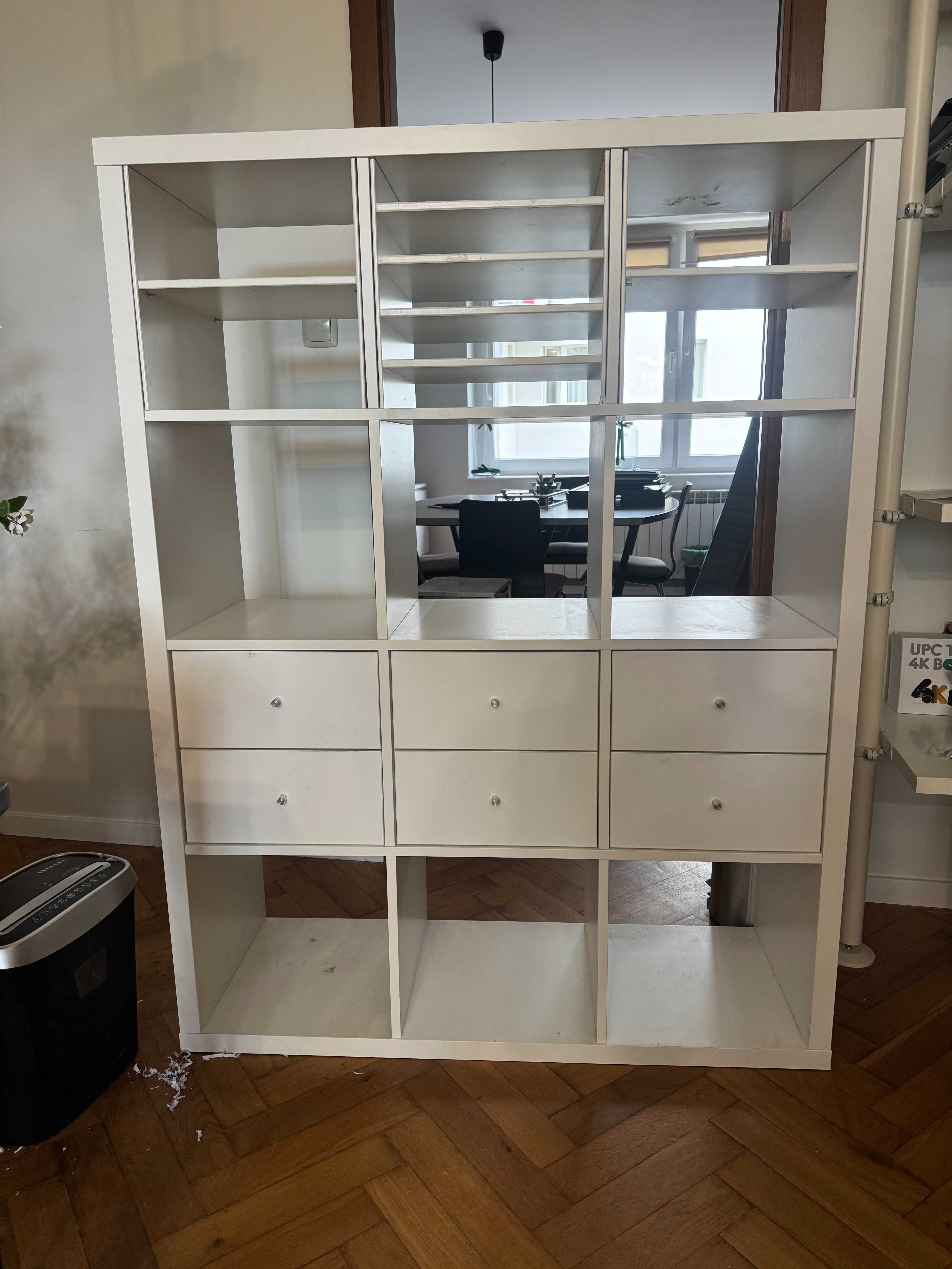 IKEA Kallax biały 3x4 z dodatkami
