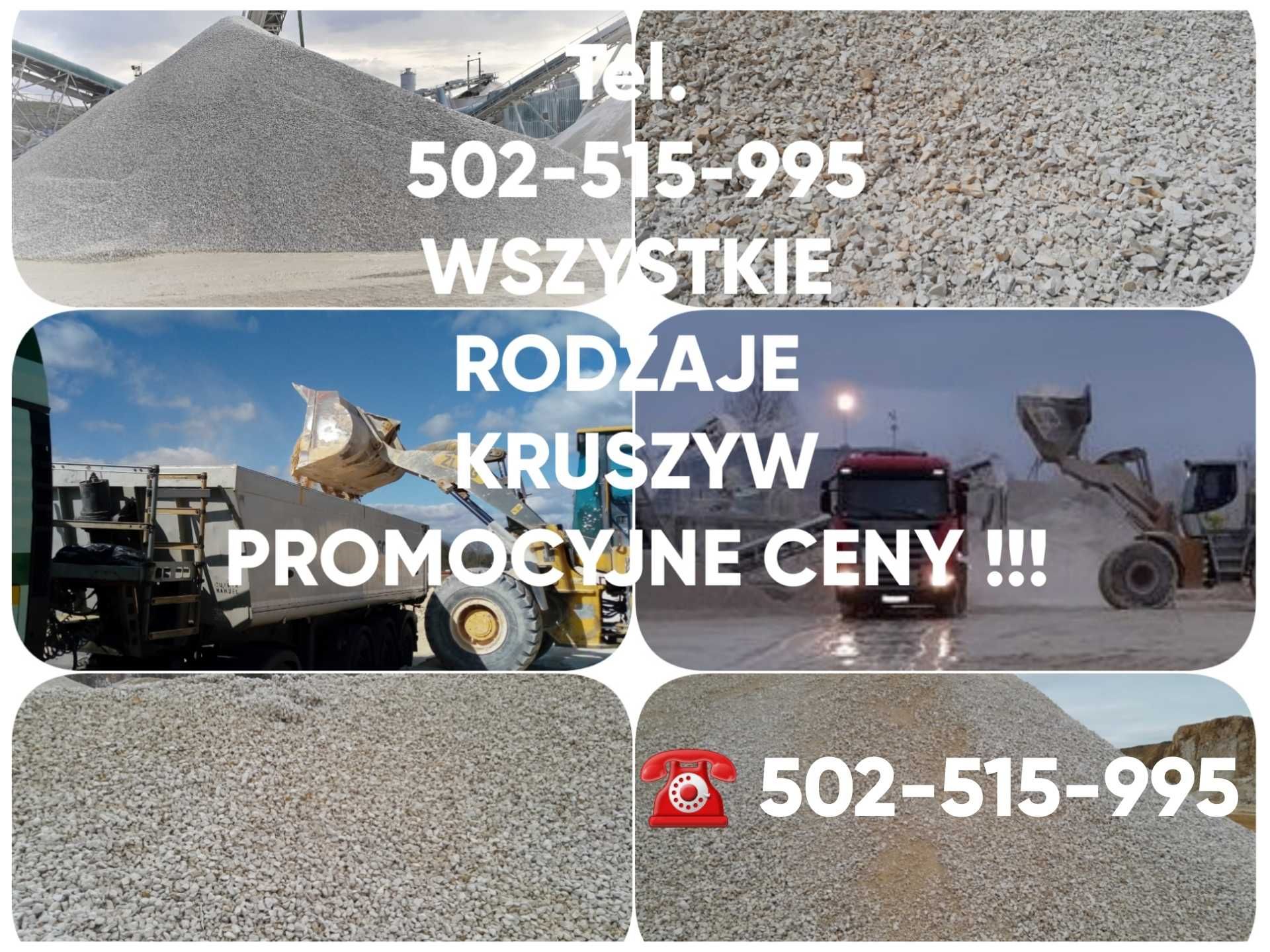 Kruszywo drogowe żwir Kliniec grys 4-31,5, 16-22,5,16-33 grafit, biały
