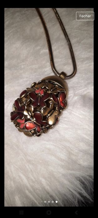 Conjunto colar e anel borboletas