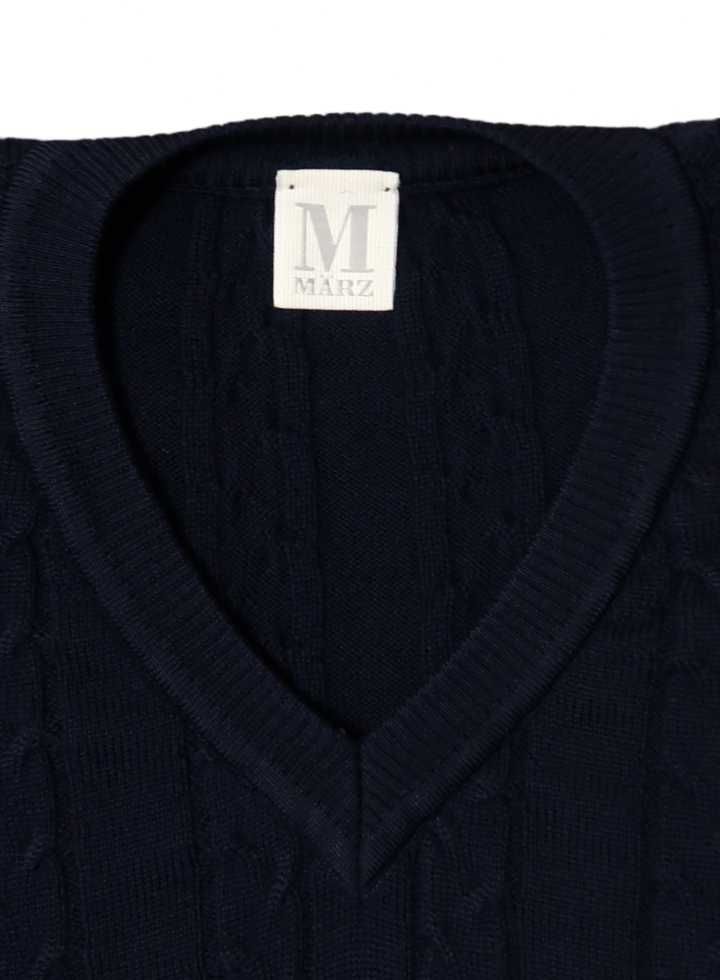 Marz Munchen wełniany bezrękawnik męski granatowy Rozmiar 56 XXL 3XL