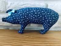 Zabawka przytulanka handmade urocza niebieska świnka