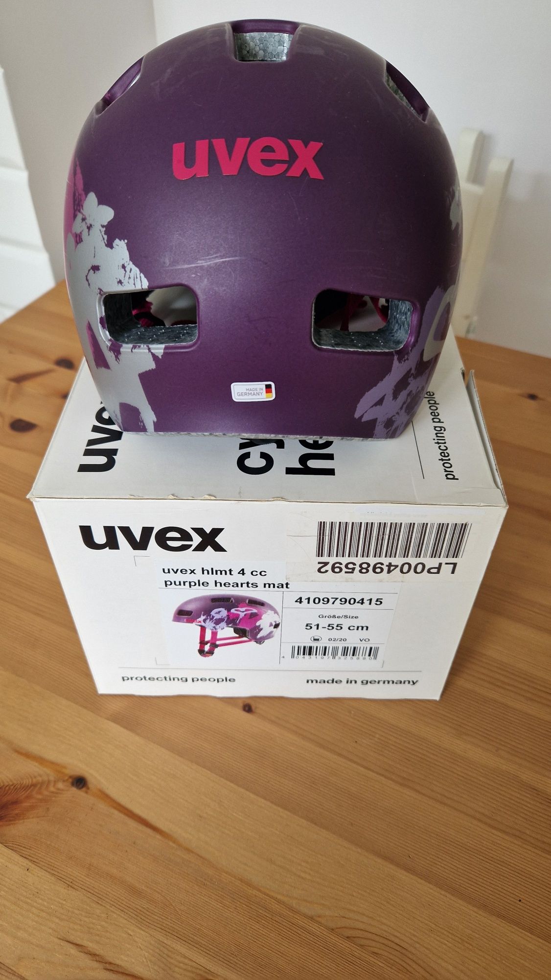 Kask purple hearts dziecięcy