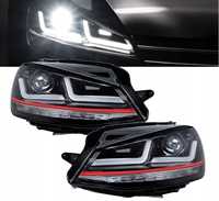 Reflektory lampy przód GOLF 7 VII z Xenon OSRAM FULL LED GTI GT Red