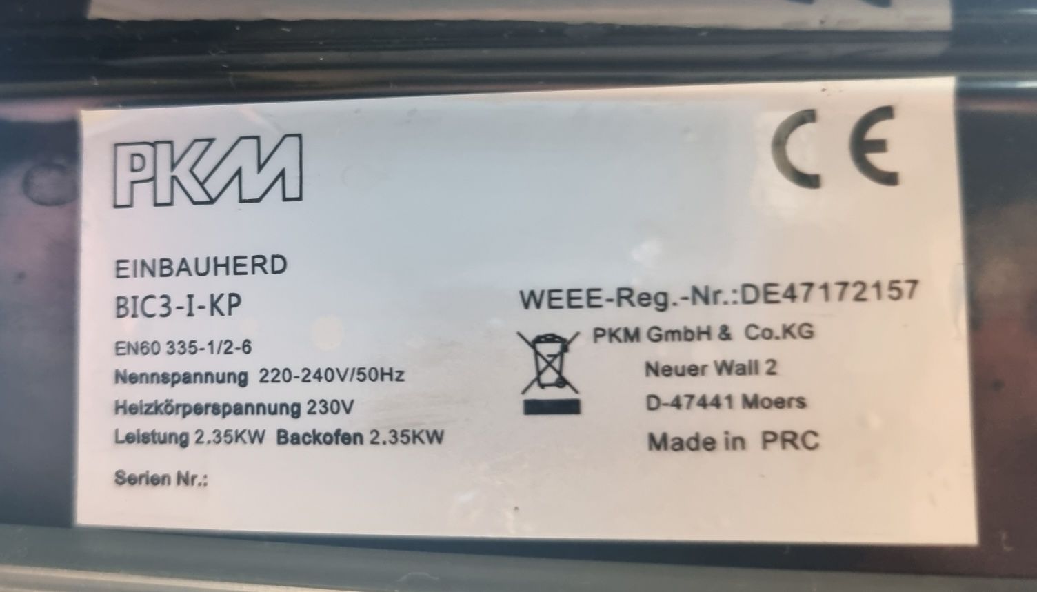 Piekarnik elektryczny PKM BIC3-I-KP bdb