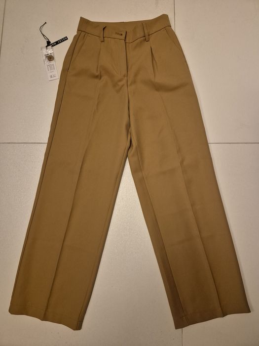 Eleganckie szerokiej spodnie rozm. S camelowe nowe
