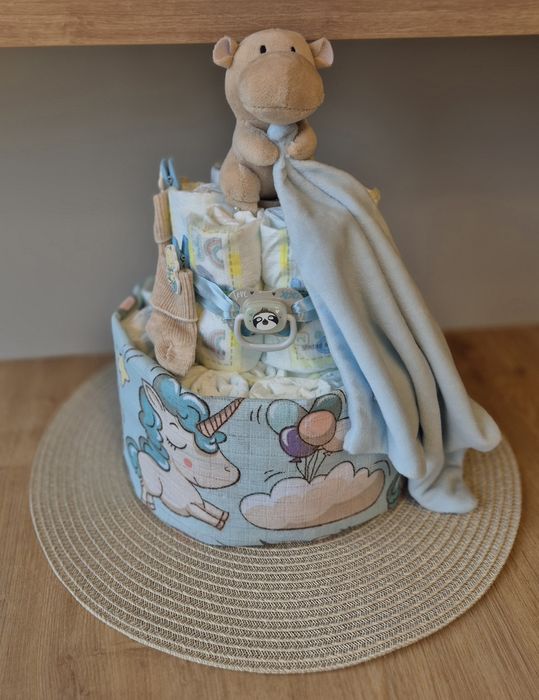 Tort z Pampersów - narodziny dziecka, prezent, Baby Shower