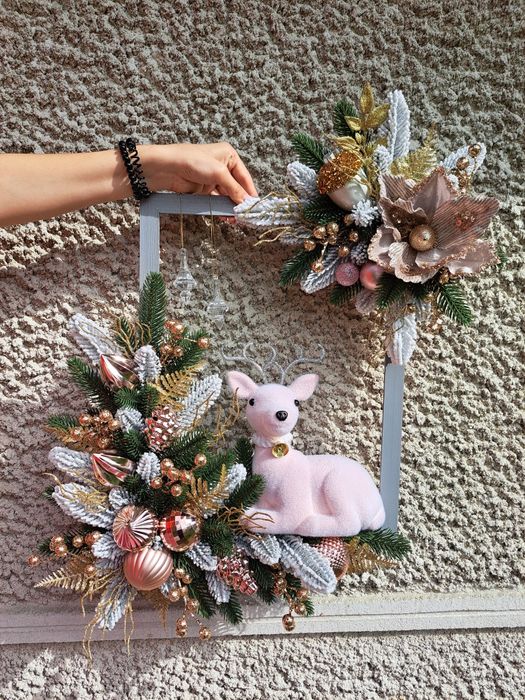 Новорічний декор, вінок новорічний,  Картина новорічна