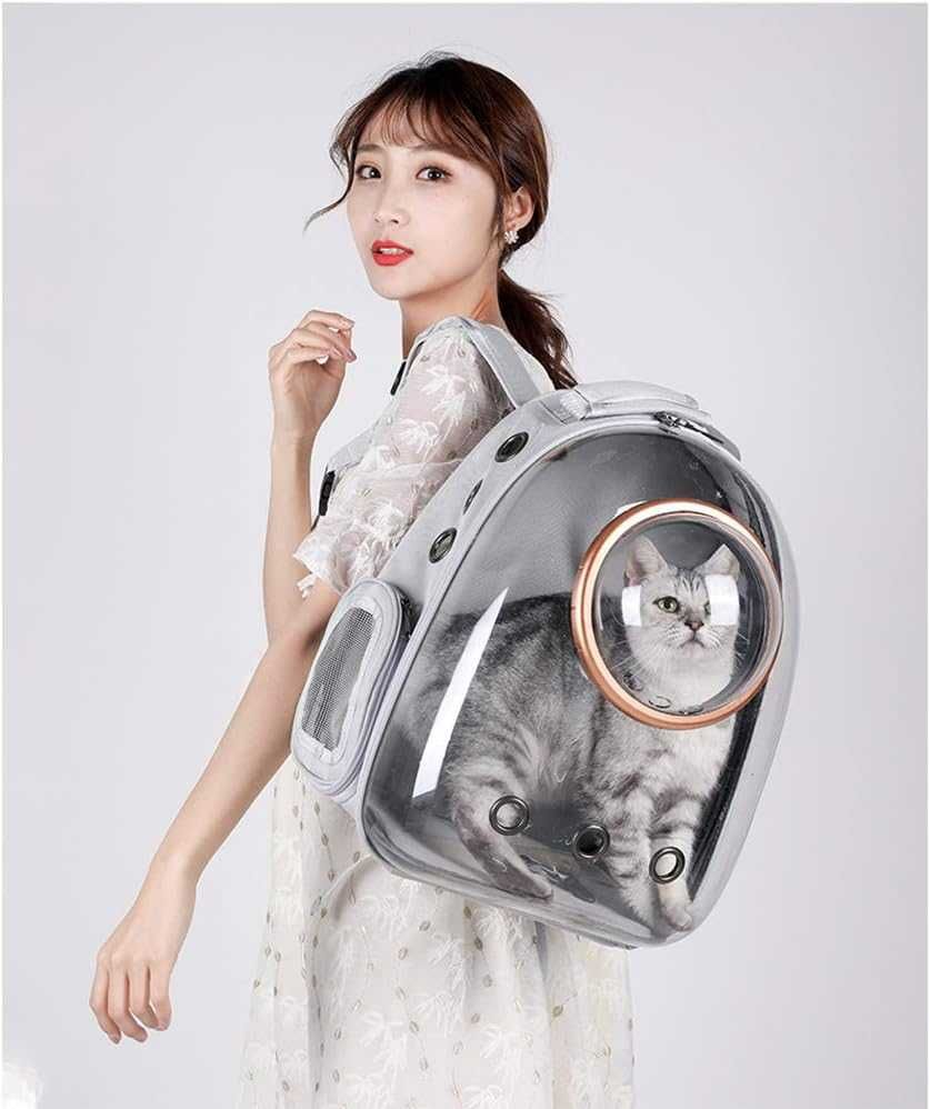 Mochila transportadora transparente gatos e pequenos animais PORTESGRÁ