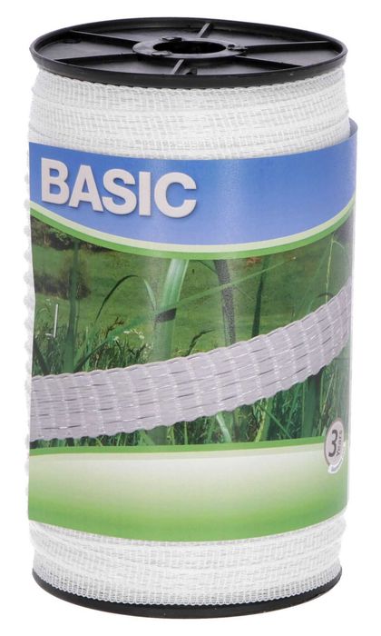 Taśma Basic 10mm 200m biała ogrodzenie elektryczne pastuch